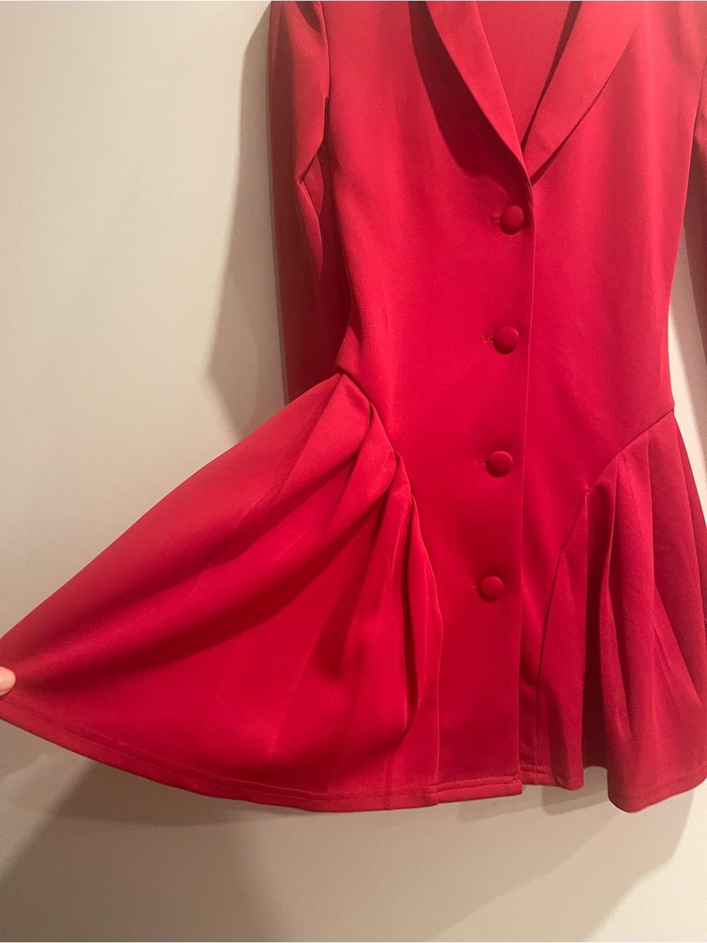 NEW NO TAGS Red Long Sleeve Tailored Custom dress NWOT XS Petite RUNS VERY SMALL - Picture 7 of 14